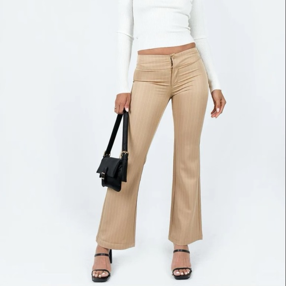 NWT Princess Polly Dami Low‎ Rise Pants Beige Size 6 US